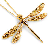 Statement Emperor Dragonfly Necklace in 24ct Gold