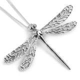 Statement Emperor Dragonfly Necklace in Solid Sterling Silver