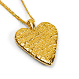 Textured Heart Necklace in Silver