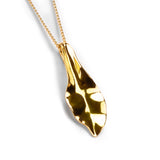 Large Solid Silver with 24ct Gold Single Leaf Necklace