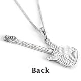 Large Electric Guitar Necklace in Silver