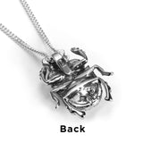 Egyptian Scarab Beetle Necklace in Sterling Silver