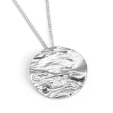 Textured Circle Necklace in Sterling Silver