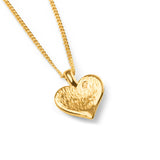 August Birthstone Heart Necklace in Silver with 24ct Gold & Peridot