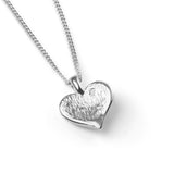 October Birthstone Heart Necklace in Silver & Ethiopian Opal