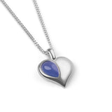 December Birthstone Heart Necklace in Silver with 24ct Gold & Tanzanite