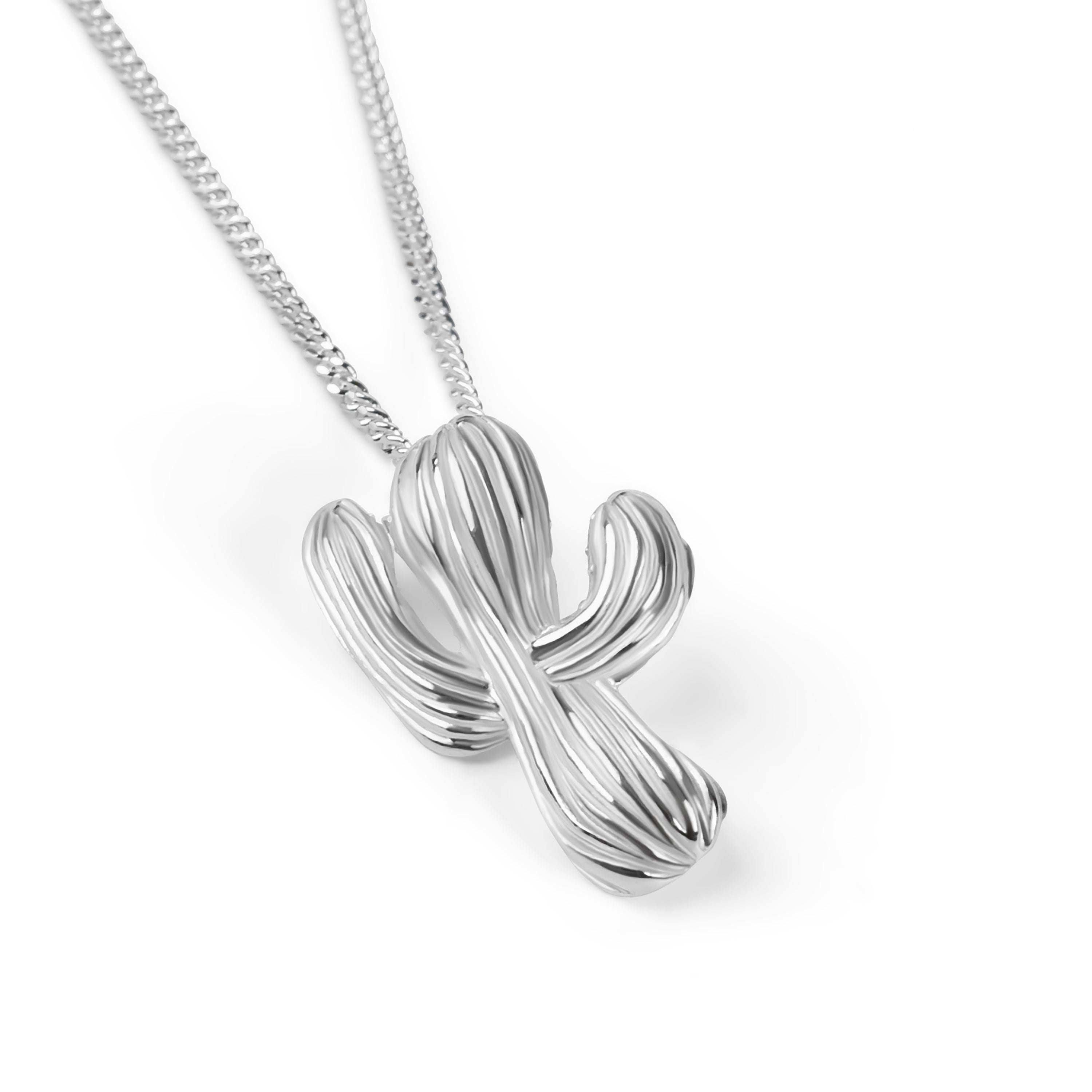 Cute Cactus Necklace in Sterling Silver with 24ct Gold