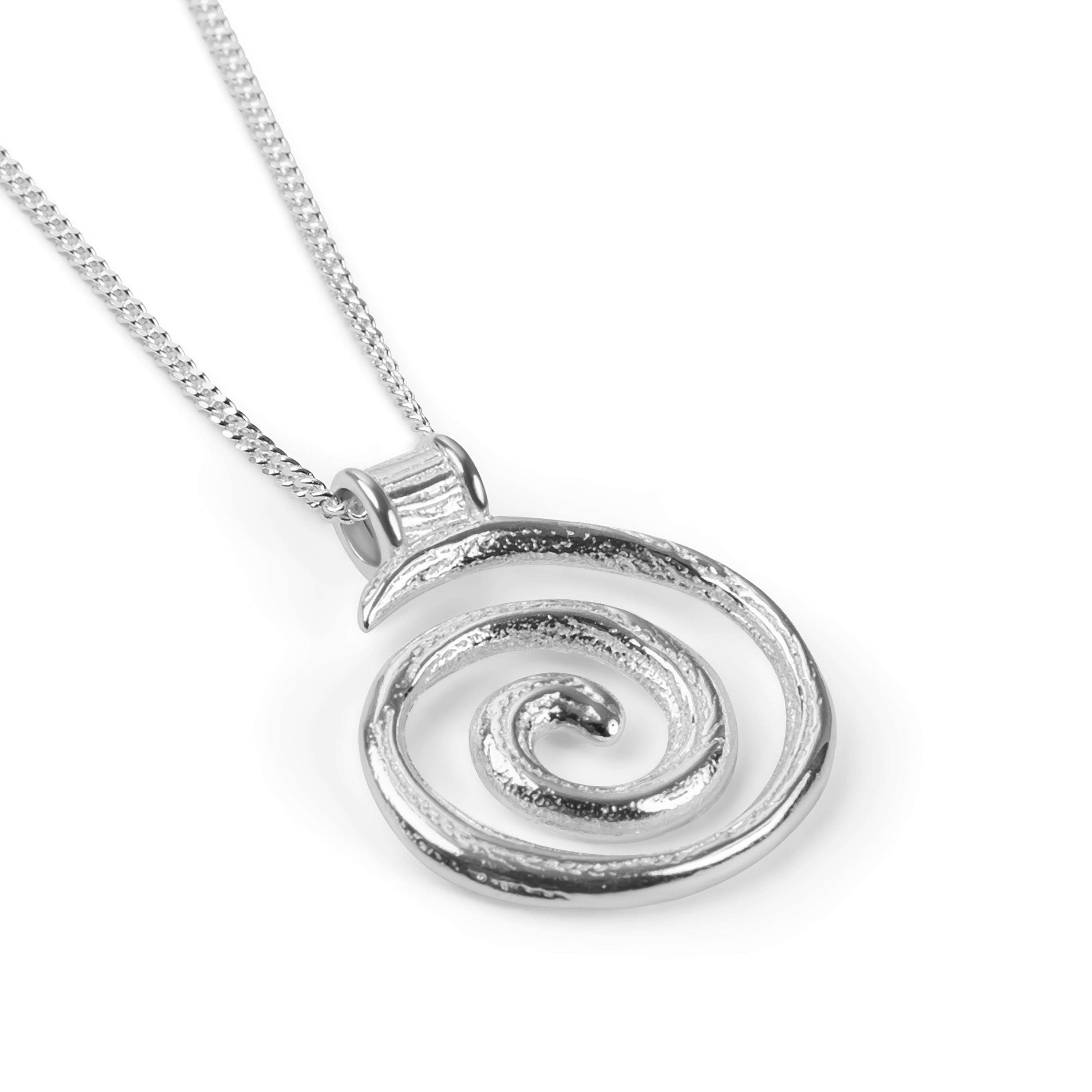 90s Inspired Swirl Necklace in Sterling Silver with 24ct Gold