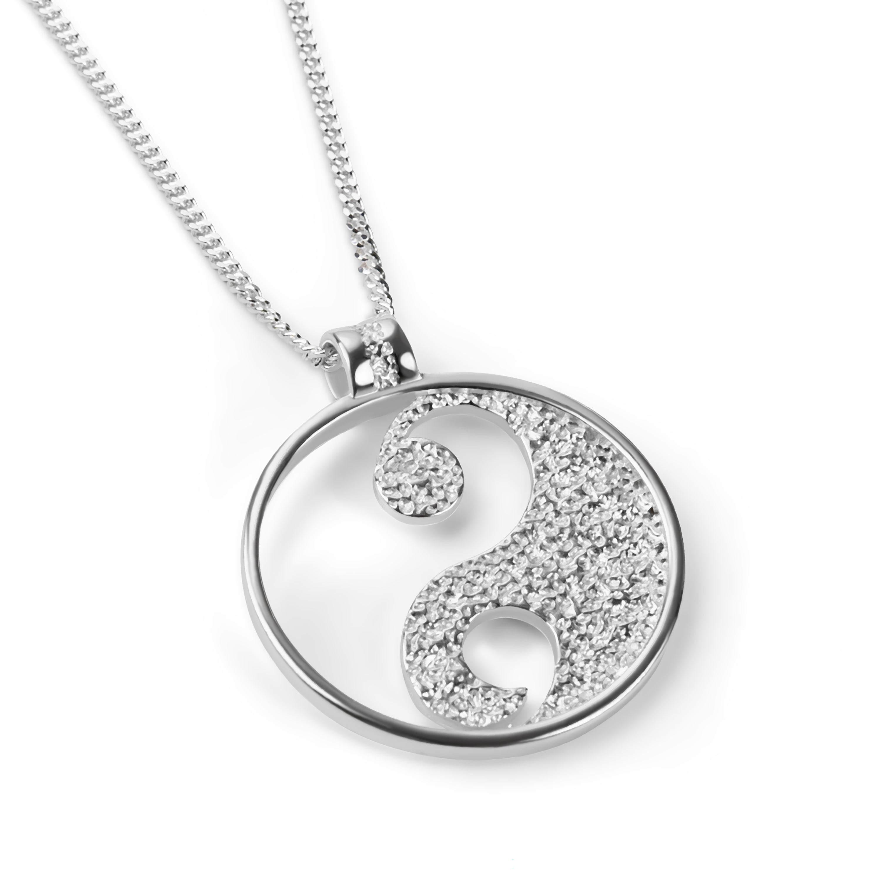 Yin Yang Necklace in Sterling Silver with 24ct Gold