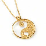 Yin Yang Necklace in Sterling Silver with 24ct Gold
