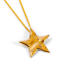 Dazzling Star Necklace in Silver with 24ct Gold