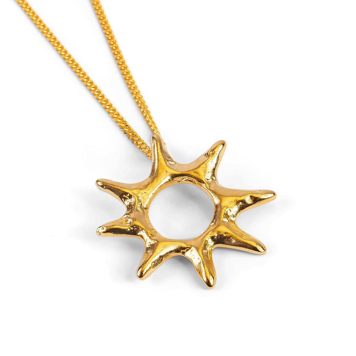 Open Sun Necklace in Sterling Silver