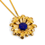 Marguerite Daisy Necklace in Silver and Lapis Lazuli