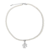 Coral Reef Bead Necklace in Sterling Silver & White Shell