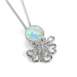 Miniature Octopus Necklace in 24ct Gold & Ethiopian Opal