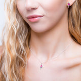 Miniature Parrot Necklace in Silver & Ruby