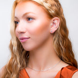 Heart Paw Print Stud Earrings in Silver