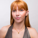 Paw Print Necklace in Silver with 24ct Gold