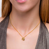 Paw Print Necklace in Silver with 24ct Gold