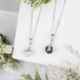 Natural Cultured White Pearl Necklace in Silver