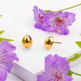 Pebble Stud Earrings in Silver with 24ct Gold