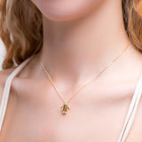 Penguin Necklace in Silver with 24ct Gold