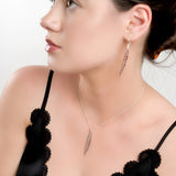 Pheasant Bird Feather Necklace in Silver