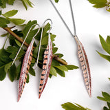 Pheasant Bird Feather Necklace in Silver