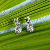 Miniature Pineapple Stud Earrings in Silver