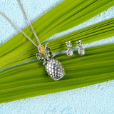Miniature Pineapple Stud Earrings in Silver