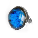 Adjustable Labradorite Ring - Natural Designer Gemstone