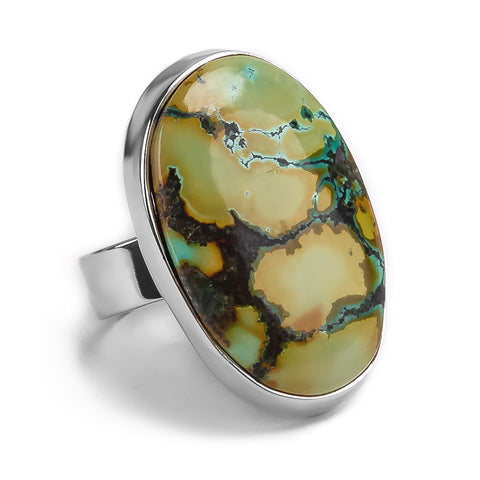 Fabulous Tibetan Turquoise Statement Ring - Natural Designer Gemstone