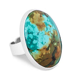 Tibetan Turquoise Statement Ring - Natural Designer Gemstone