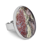 Stunning Indonesian Oval Moss Agate Ring - Natural Designer Gemstone