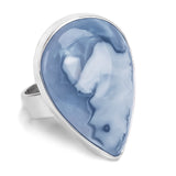 Pretty Owyhee Blue Opal Statement Ring - Natural Designer Gemstone