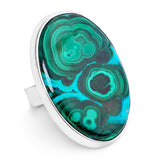Fabulous Azurite-Malachite Statement Ring