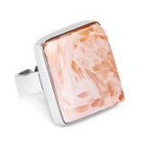 Outstanding Pink Scolecite Statement Ring - Natural Designer Gemstone