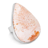 Grand Pink Scolecite Statement Ring - Natural Designer Gemstone