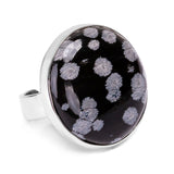 Beautiful Snowflake Obsidian Ring - Natural Designer Gemstone