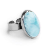 Pretty Natural Larimar Ring - Natural Designer Gemstone
