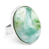 Hemimorphite Crystal Statement Ring - Natural Designer Gemstone