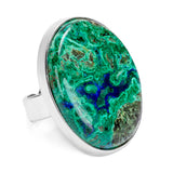 Marvellous Azurite-Malachite Ring - Natural Designer Gemstone