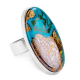 Peruvian Opalina Statement Ring - Natural Designer Gemstone