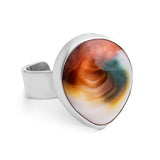 Natural Shiva Eye Shell Ring - Natural Designer Gemstone