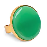 Fantastic Chrysoprase Ring in 24ct Gold Plate - Natural Designer Gemstone