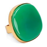 Contemporary Chrysoprase Ring in 24ct Gold Plate