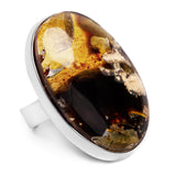 Indonesian Amber Ring - Natural Designer Gemstone