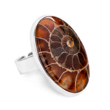 Ancient Earth : Natural Ammonite Fossil Ring in Silver