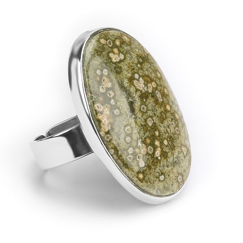 Ocean Jasper Ring adjustable - Natural Designer Gemstone