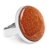 Italian Goldstone Statement Ring - Designer Stone